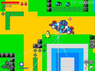 フルティコアのゲーム画面「大型の敵を攻撃し、破壊するゲーム」