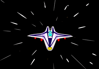 THE　男たちの宇宙海兵隊のゲーム画面「これがキミの乗るSIMPLEな戦闘機だ！」