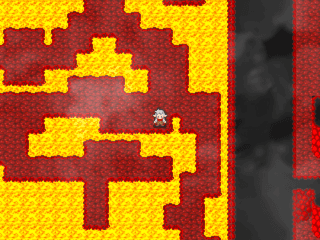 クローバー∞メモリーズのゲーム画面「溶岩が燃えたぎる「紅蓮の洞窟」」