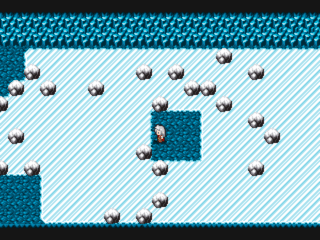 クローバー∞メモリーズのゲーム画面「ツルツル滑る氷の床、「霊峰アルバス」」