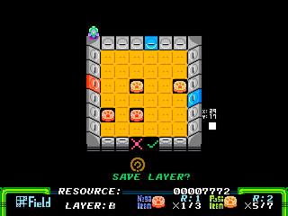 PITMAPのゲーム画面「LAYERにトラップを仕掛けてカプセルを守ろう！」