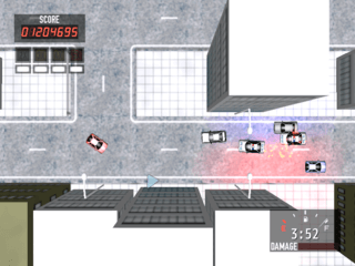 シティパニック！エクステンデッドのゲーム画面「警察の追跡を振り切れ！」