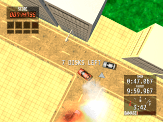 シティパニック！エクステンデッドのゲーム画面「パトカーをクラッシュに巻き込もう。」