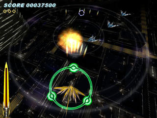 オオツルギのゲーム画面「独特な回転システムのシューティング」