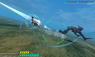 GLOBE GUNNERのゲーム画面「巨大な敵が縦横無尽に駆け回る」