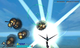 GLOBE GUNNERのゲーム画面「エクスプロージョンで群がる敵を一掃」