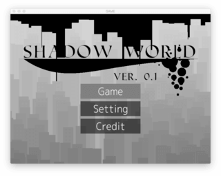 Shadow Worldのゲーム画面「タイトル画面．」