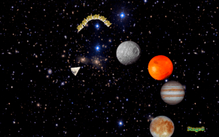 惑星破壊ゲームのゲーム画面「ゲーム画面ステージ８」