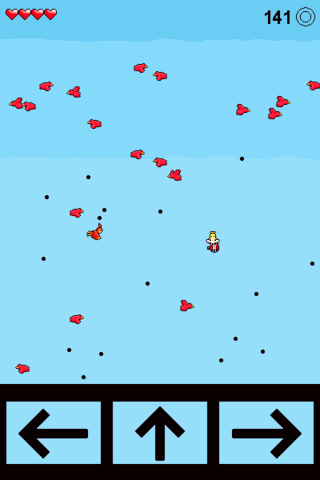 はとpoopのゲーム画面「弾幕回避風アクション」