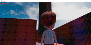 立体迷路のゲーム画面「BGMの流れる柱があるので、目印にしてください。」