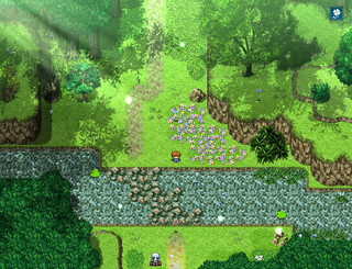 愛のリンゴとすてきな悪役のゲーム画面「とある森が舞台です」