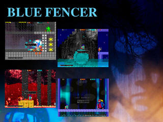 ブルーフェンサーのゲーム画面「青い髪の勇者」