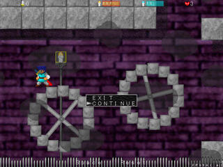 ブルーフェンサーのゲーム画面「神殿を目指せ」