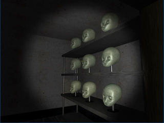 人形庫のゲーム画面「並べられた人形の頭」