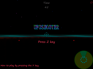 UFOSHOOTERのゲーム画面「タイトル」