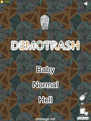 Demotrash（ゴミ爆破）のゲーム画面「タイトル画面です」