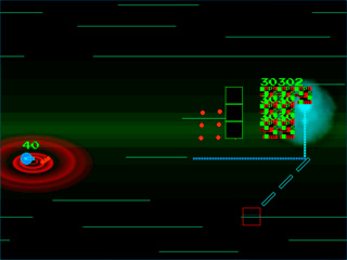 BOUND LAZERのゲーム画面「レーザー反射板が置けます」