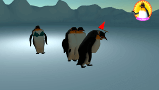 Penguin Race αのゲーム画面「cute penguins」