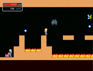 峡谷の竜使いのゲーム画面「ダンジョンには強敵がいっぱい」