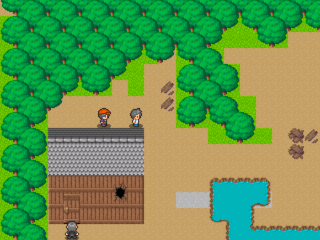 シュレディンガーの小屋のゲーム画面「一軒の小屋の前で立ち止まる...」