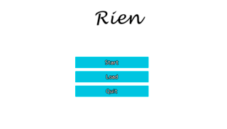Rien（前編）のゲーム画面「タイトル画面。ロゴが若干右にずれている気もしますが、多分気のせいでしょう。」