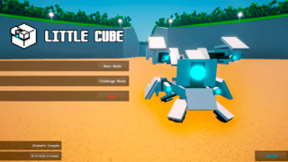 Little Cubeのゲーム画面「スタート画面。ステージやチャレンジの選択等が出来ます」