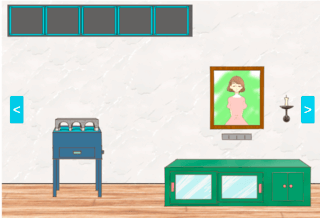 脱出ゲーム　マザーグースの部屋のゲーム画面「絵本のようなほのぼのした雰囲気です。」