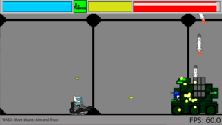 Robotic Shooterのゲーム画面「ボスとの戦闘」