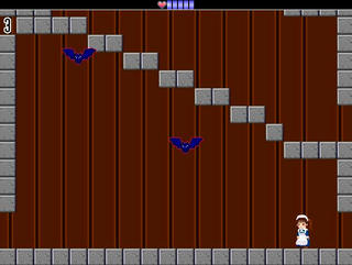 ぽんこつポン子の小冒険のゲーム画面「屋敷の中を歩き回りましょう。」