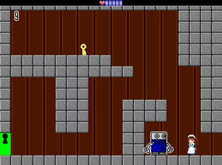 ぽんこつポン子の小冒険のゲーム画面「攻略のヒントやアイテムをくれるキャラが居ます。」