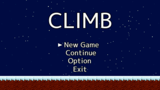 CLIMBのゲーム画面「タイトル画面」