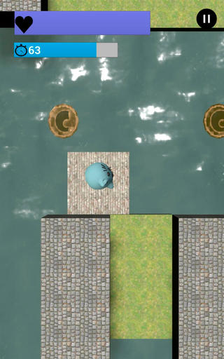 こたつ旅行のゲーム画面「コインを取ってステージを開放！」