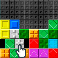 スライド＆マッチのゲーム画面「スライド操作ブロックを動かします」