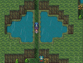 Metamorphose Knightのゲーム画面「降りしきる雨の冷たさに……」