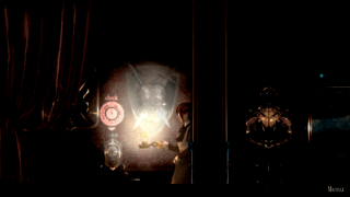 THE CANDLE LIGHTのゲーム画面「暗闇の中、ロウソクの光を頼りに進みます。」