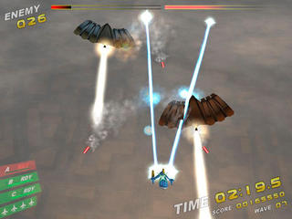 Rampage in the skyのゲーム画面「全 9 種類の機体が使用可能」