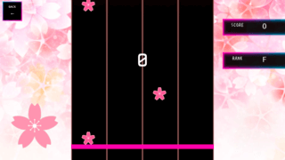 【桜モチーフのリズムゲーム】SAKURA TUNEのゲーム画面「サクサク遊べる音楽ゲーム!」