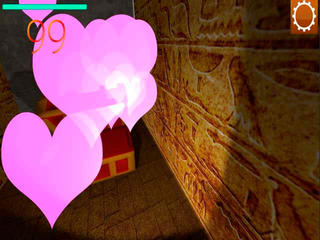 TrapOfDungeonのゲーム画面「ハートの宝箱があります！」