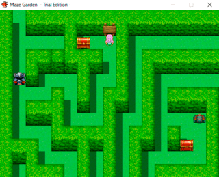 Maze Garden - Trial Edition -のゲーム画面「宝箱には、一体何が・・・？」