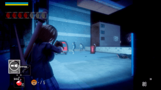 夜迷い少女ver.1.05のゲーム画面「射撃戦と格闘戦を使い分けよう。」