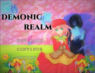 DEMONIC REALMのゲーム画面「少女の背後に立つのが宿敵・ホロウの王」