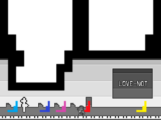 Love-Notのゲーム画面「”Love-Not”は、いちばん”未来”にある町」