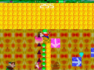 スーパーザマスワールド（Ver.1.0.1）のゲーム画面「W6　壮大な砂漠と仕掛け満載のピラミッド内部」