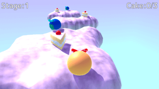 ケーキパクパククラウドのゲーム画面「雲に乗って飛び越えてケーキを食べまくる!!」