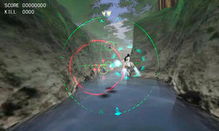 GLOBE GUNNER 2nd PLANETのゲーム画面「360度、全方向から迫る敵を倒せ」