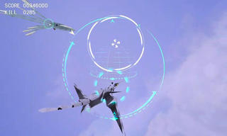 GLOBE GUNNER 2nd PLANETのゲーム画面「雲の上での戦い」