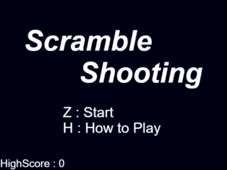 Scramble Shootingのゲーム画面「タイトル画面」