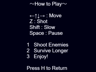 Scramble Shootingのゲーム画面「遊び方」