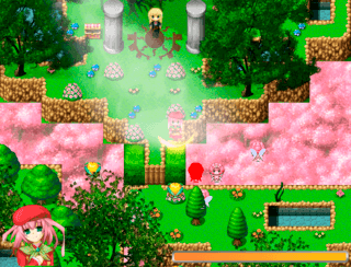 DEMONIC REALM ～リリーと四人の精霊王～のゲーム画面「花に囲まれた妖精郷」