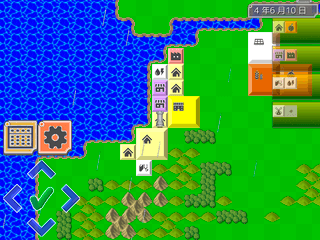 Grid Townのゲーム画面「方向・決定ボタンON」